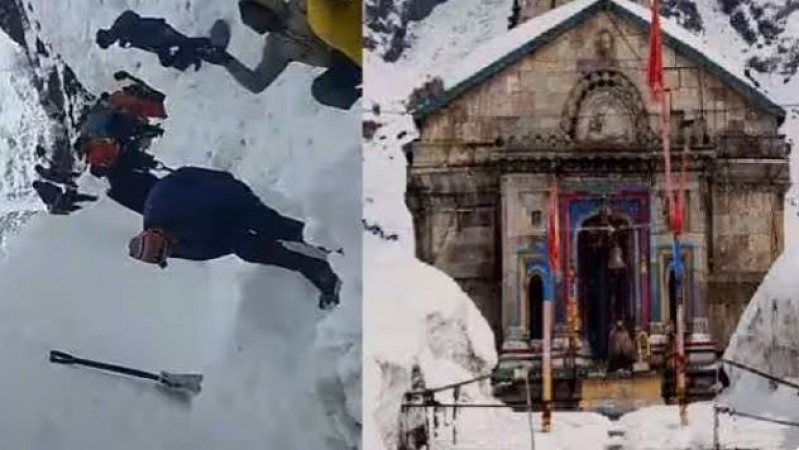 Snowfall in Kedarnath for the 12th consecutive day, alert issued in IMD