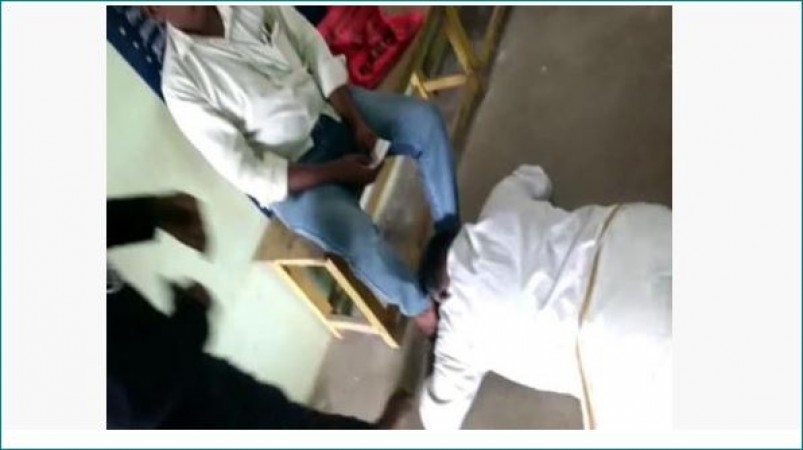 VIDEO: Dalit falls at upper-caste man's feet to get work done in govt office