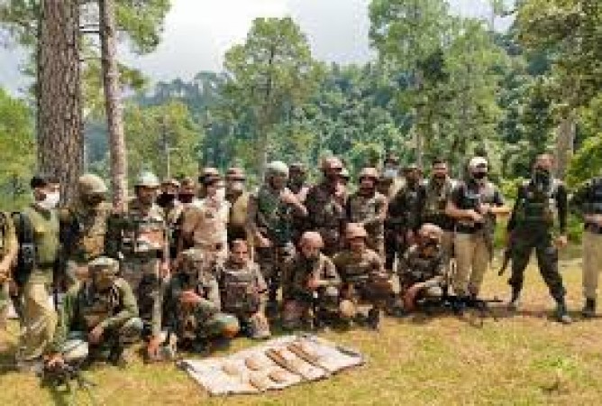 Terrorist hideout destroyed by security forces in Jammu, many weapons recovered