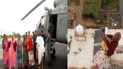 Floods wreaks havoc in Maharashtras airforce airlifting people in Karnataka