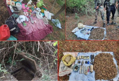 Two terrorist hideouts destroys by security forces, ammunition recovered