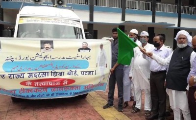 Corona vaccine awareness chariot to motivate Muslims to get vaccinated