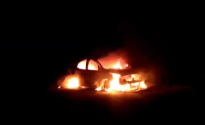 नेशनल हाइवे पर आग का गोला बनी चलती कार, ड्राइवर ने ऐसे बचाई जान