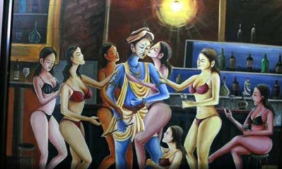 Controversial painting of Lord Krishna, people demanding to arrest painter Akram Hussain
