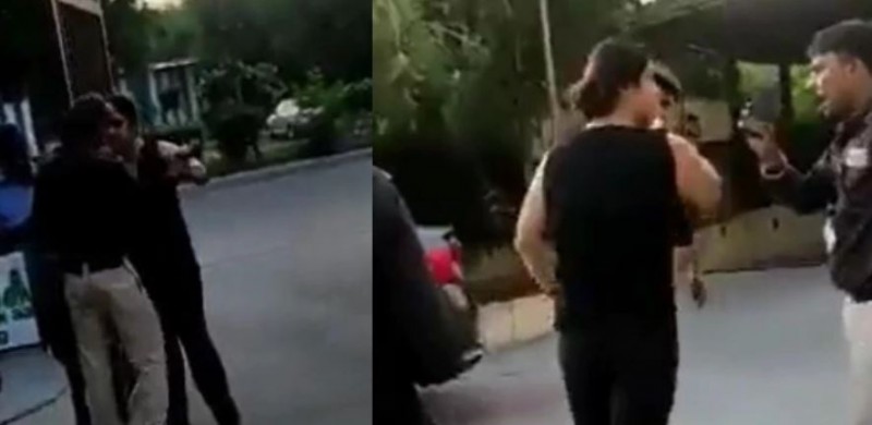 VIDEO: Woman assaulted guard in Noida, continues to abuse