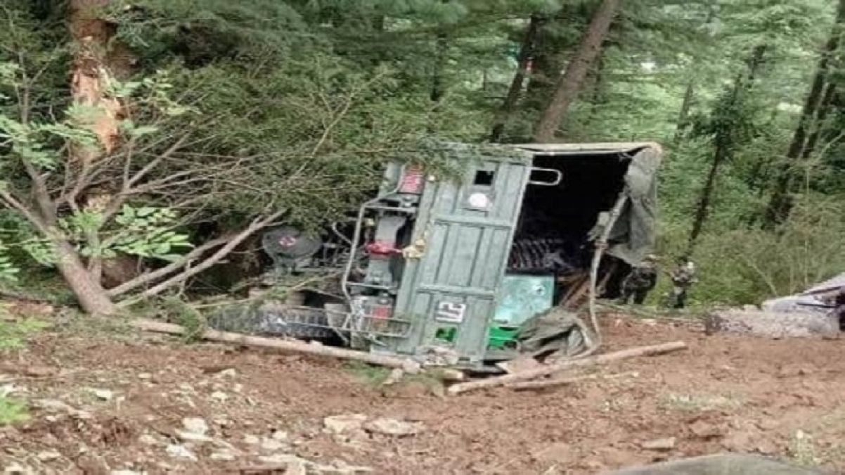 Army truck plunged into deep gorge, One soldier killed and three injured