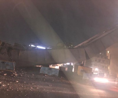 Stampede after a part of under-construction flyover collapses in Gurgaon