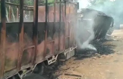 Assam: Militants set fire to 7 trucks, 5 people burn to death