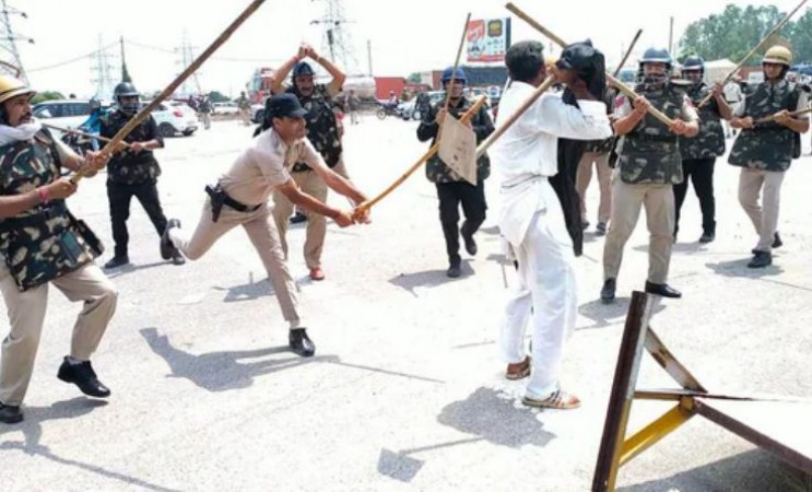 Lathicharge on protesting farmers turns situation tense in Karnal