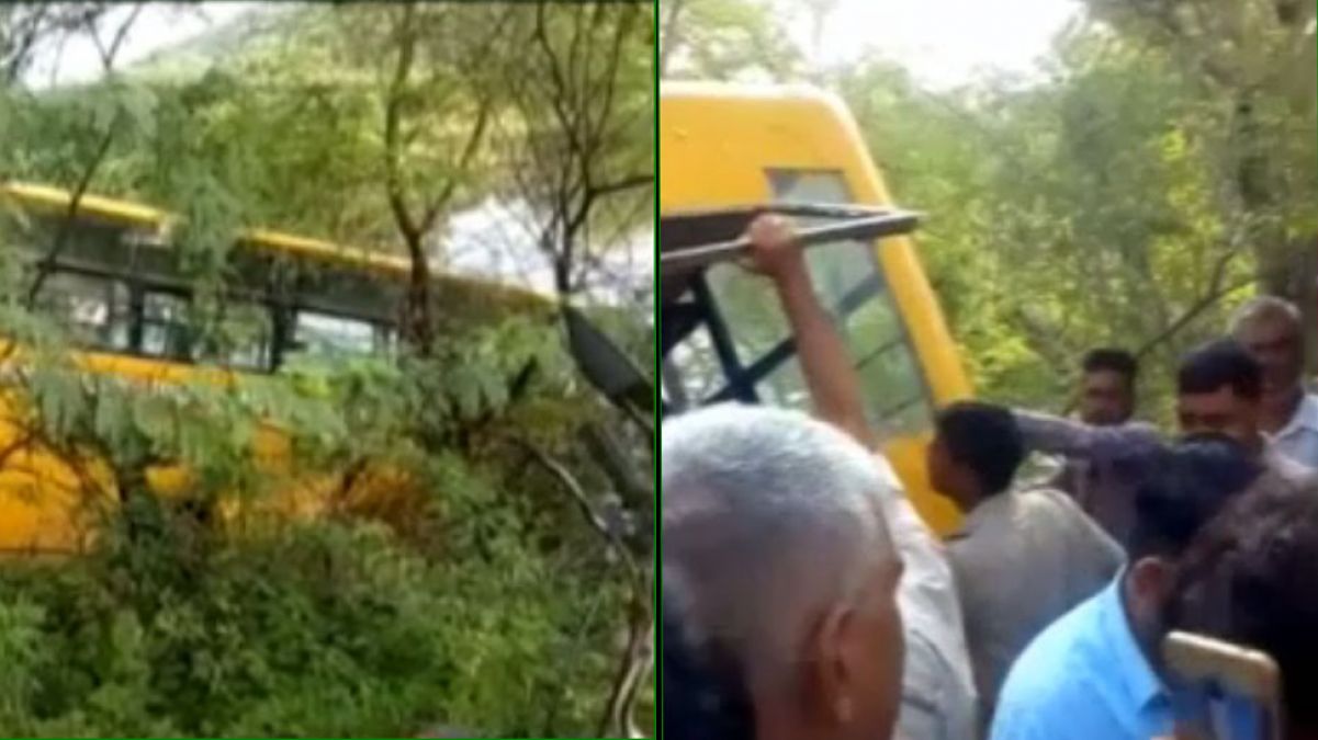 Rajasthan: Uncontrolled private school bus falls in pit, 40 children were on board