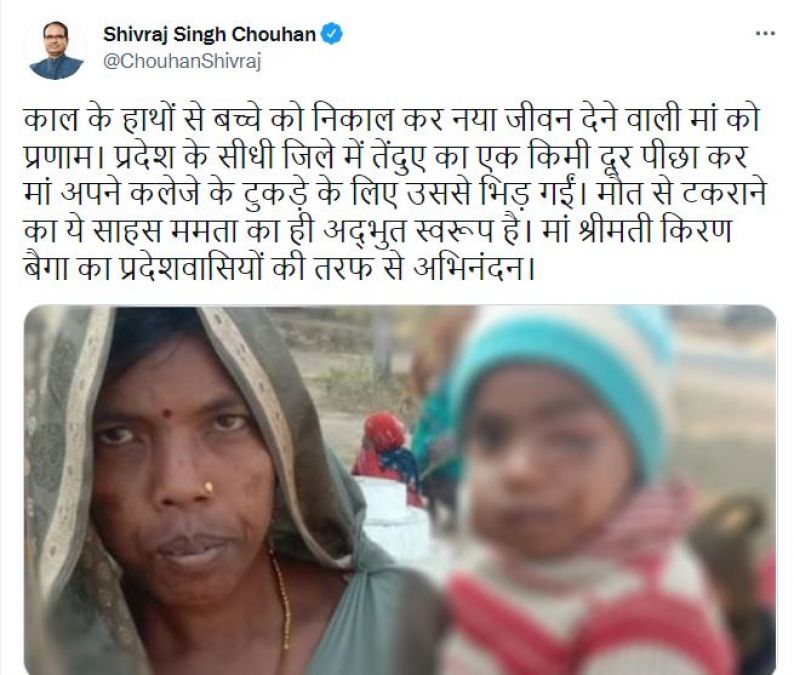 CM Shivraj praised Mother for saving her child