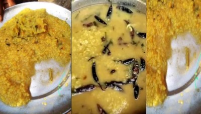 'This is not a worm, it's rice..,' Teacher fed mid-day meal to children