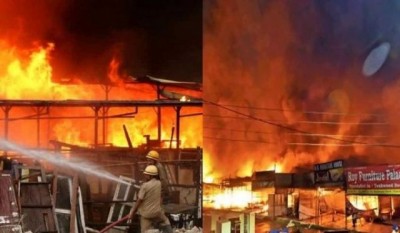 नोएडा के फर्नीचर बाजार में अचानक भड़की आग, करोड़ों का सामान जलकर ख़ाक
