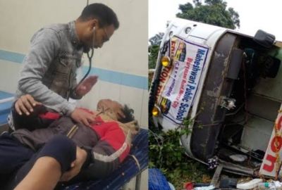 Traumatic accident: Bus overturned, 10 children seriously injured