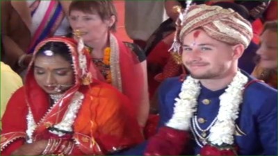 विदेशी युवक को इतनी भा गई हिन्दू संस्कृति, मेवाड़ की बेटी से रचाई शादी