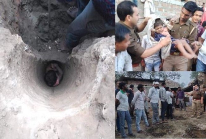 3-year-old fell into a borewell in UP