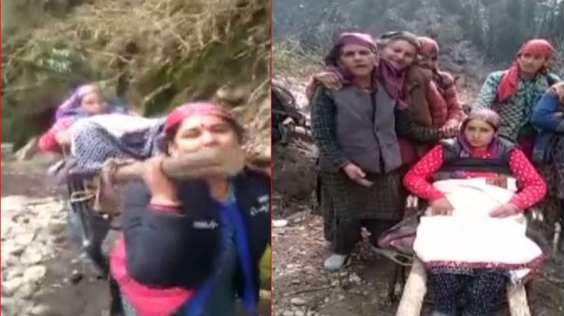 Women walks 30 km carries pregnant lady to hospital due to bad road condition