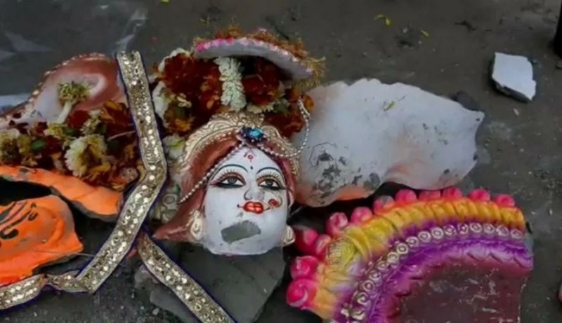 बंगाल में माँ सरस्वती की प्रतिमा तोड़ने वाला जलाल गिरफ्तार, इलाके में भारी पुलिसबल तैनात