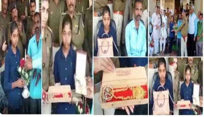 Daughter of the labourer found a bag full of jewellery, reached police station