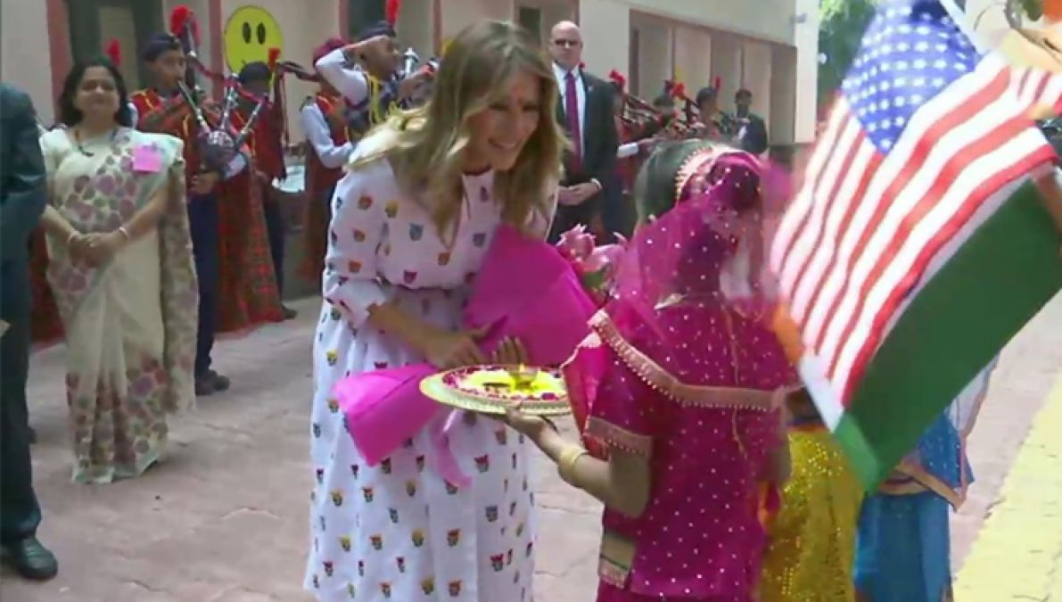 US First Lady reaches Delhi government school, listened children's stories