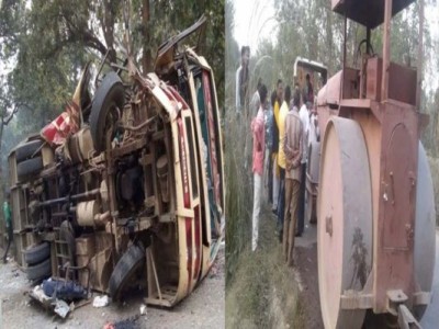 Passenger bus collides with road roller in Haridwar, 12 injured