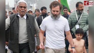 Rahul Gandhi seen with a half-naked child in the bitter cold.., Netizens outraged