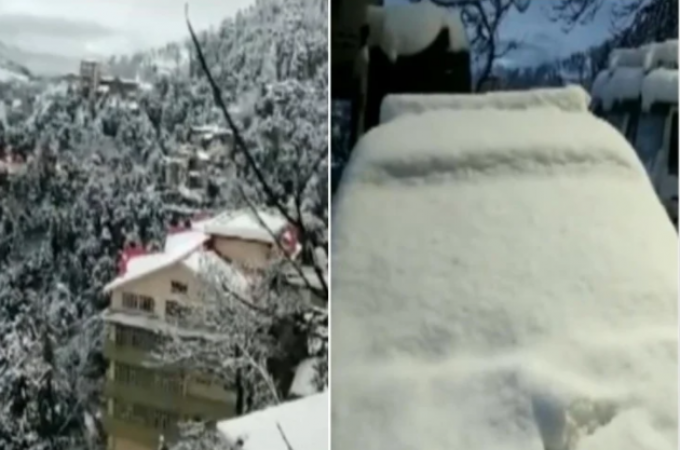 Himachal roads jammed by heavy snowfall, people's woes increased