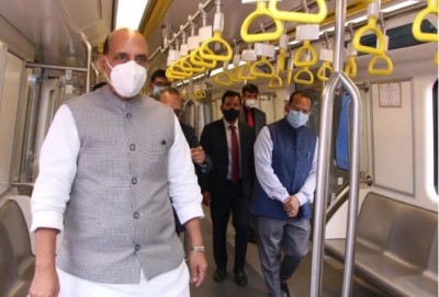 राजनाथ सिंह ने किया देश की पहली स्वदेशी चालक रहित मेट्रो कार का उद्घाटन