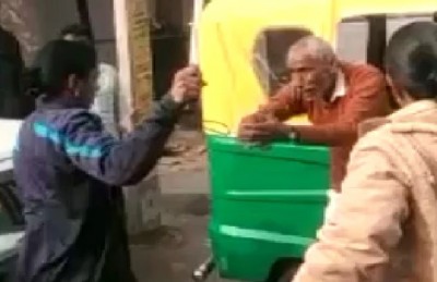 Elderly teacher pleads with folded hands, 2 lady constables kept beating