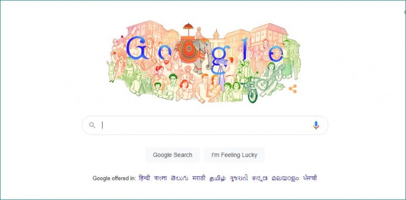 गणतंत्र दिवस पर गूगल ने डूडल पर दिखाई भारत के विभिन्न राज्यों की संस्कृति