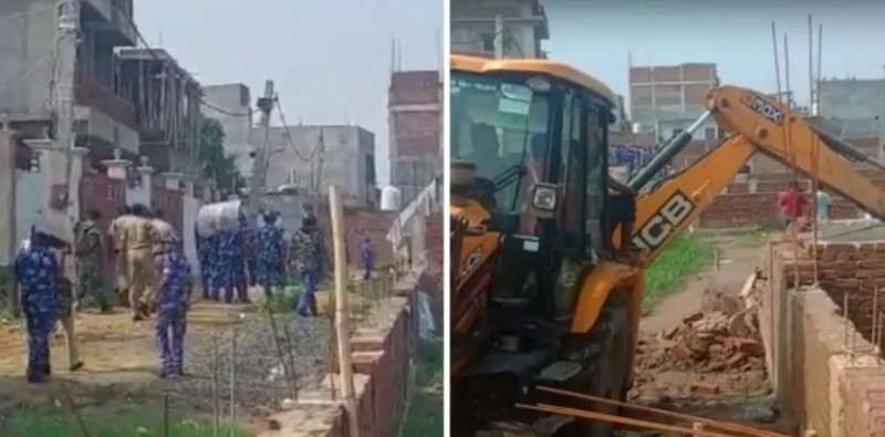 17 JCB demolished 70 houses in Patna, people started pelting stones