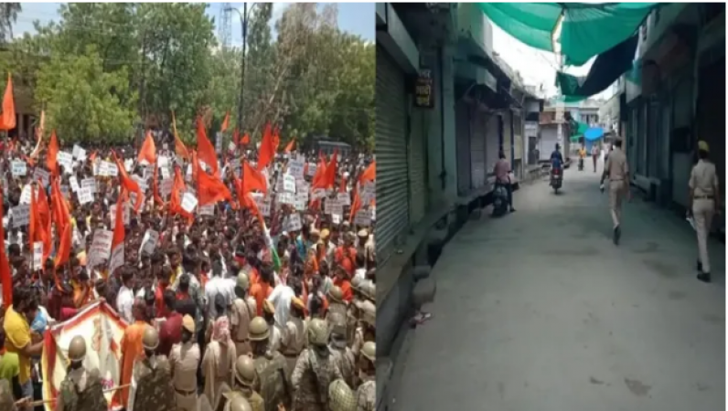 उदयपुर-अमरावती की घटनाओं के विरोध में सड़कों पर उतरे हिन्दू, किया हनुमान चालीसा का पाठ
