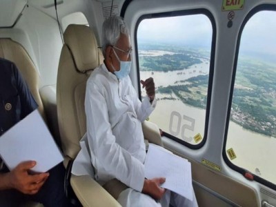 Bihar Flood: CM Nitish conducts aerial survey of affected districts