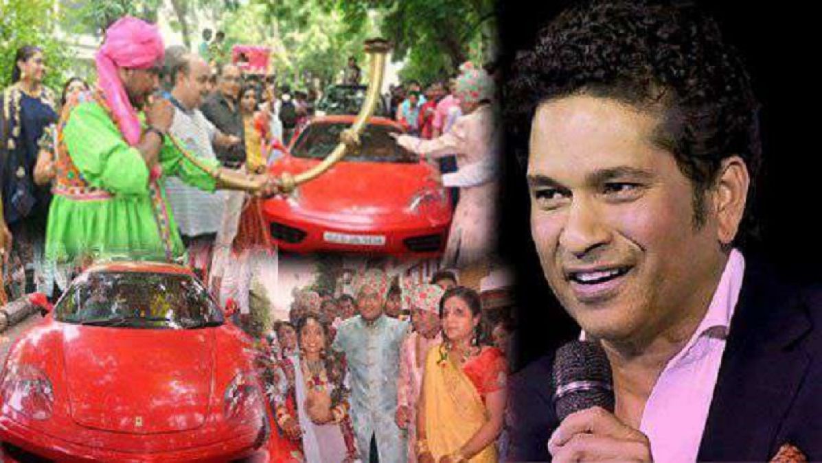 Girl drives to ‘diksha’ in Sachin Tendulkar’s red Ferrari