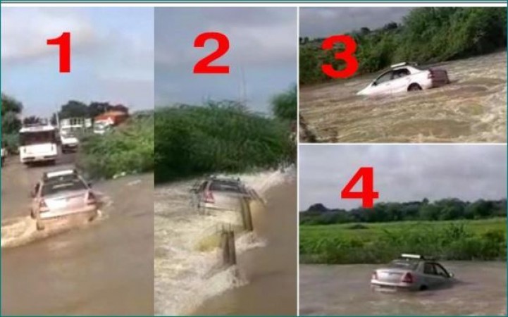 आंध्र प्रदेश में नदी में बह गई कार, स्थानीय लोगों ने ऐसे की मदद