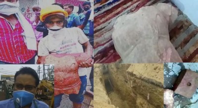 Statue of two thousand year old Agnidev found during excavation in Mathura