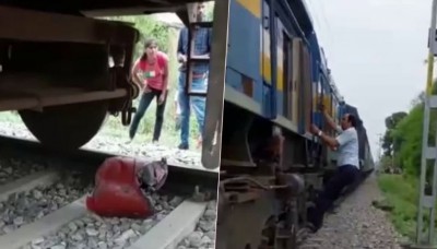 हल्द्वानी में ट्रेन के नीचे शख्स ने फेंका गैस सिलेंडर, पुलिस ने की वीडियो ना शेयर करने की अपील