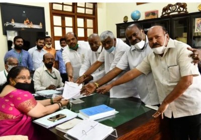 HD Deve Gowda filed nomination for Rajya Sabha elections from Karnataka