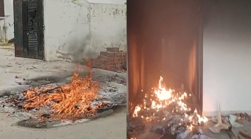 Publicly set fire to BJP's office, know who did this work?