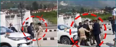 VIDEO: CM's security in-charge and SP fighting in front of Union Minister Nitin Gadkari
