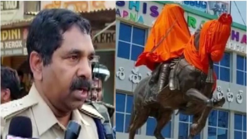 Crowd pelted stones at the people who were installing 'Chhatrapati Shivaji Maharaj' idol