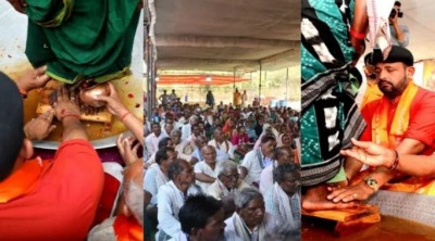 सनातन धर्म में लौटे 1250 ईसाई, BJP नेता ने गंगाजल से पखारे सबके चरण