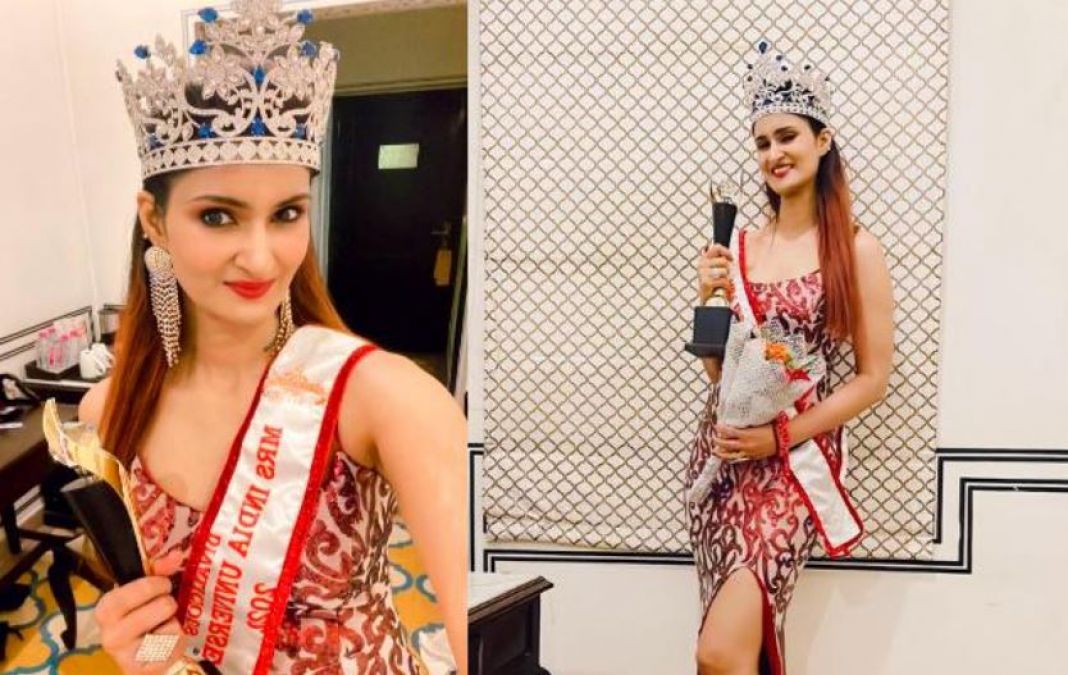 Colonel's wife became 'Mrs India Universe 2022' at the age of 42, see these pictures