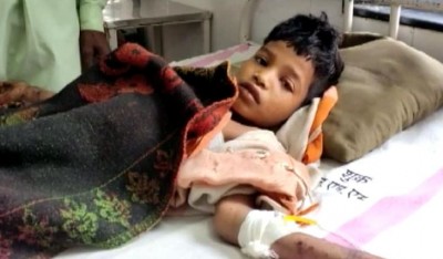Child badly injured by mobile battery explosion, stomach torn and intestines came out