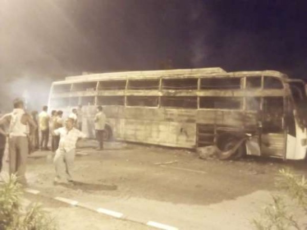 Fire breaks out in bus with 48 workers