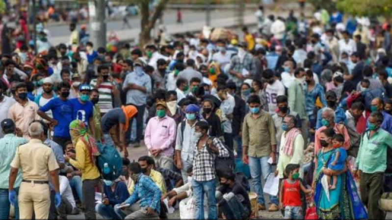 Migrant laborers jammed Saharanpur Ambala highway