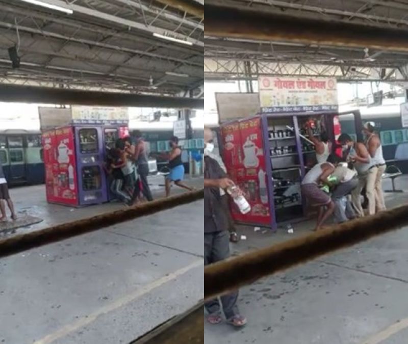Passengers suffering from hunger and thirst start robbery at platform stall