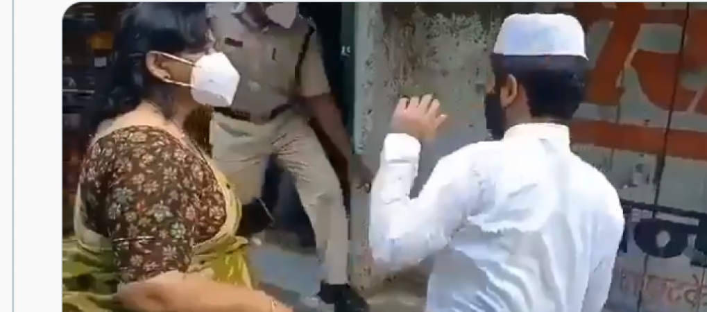 Shajapur: Woman officer slapped a boy for violating corona curfew , video goes viral