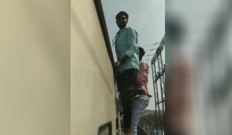 Boy was making videos while performing stunts in the speeding train, slipped