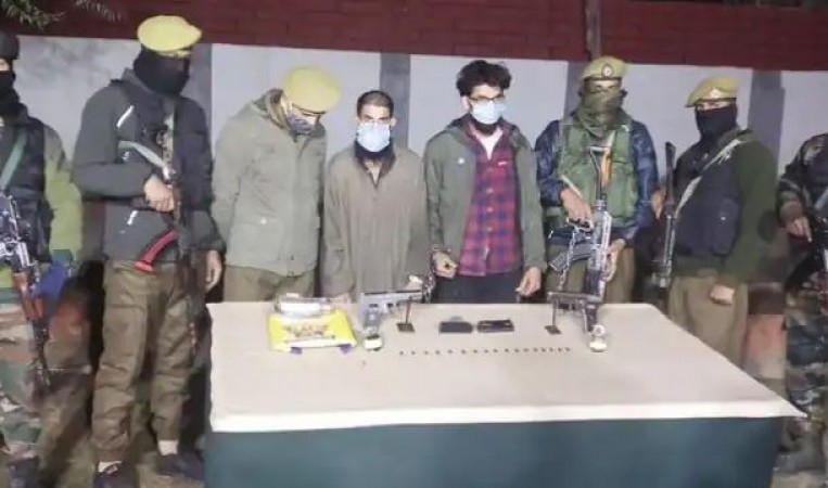 J&K: Big conspiracy of terrorists failed, two terrorists arrested with weapons